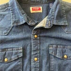 Wrangler Indigo Denim Button-Up Shirt
